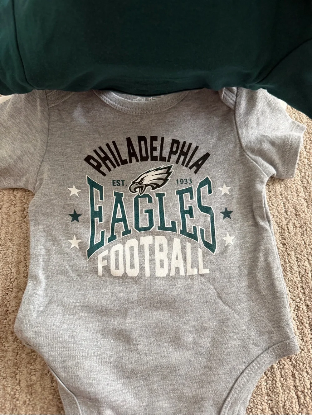 NFL Philadelphia Eagles Set of 3 Baby One-Piece Bodysuits, Size 12M